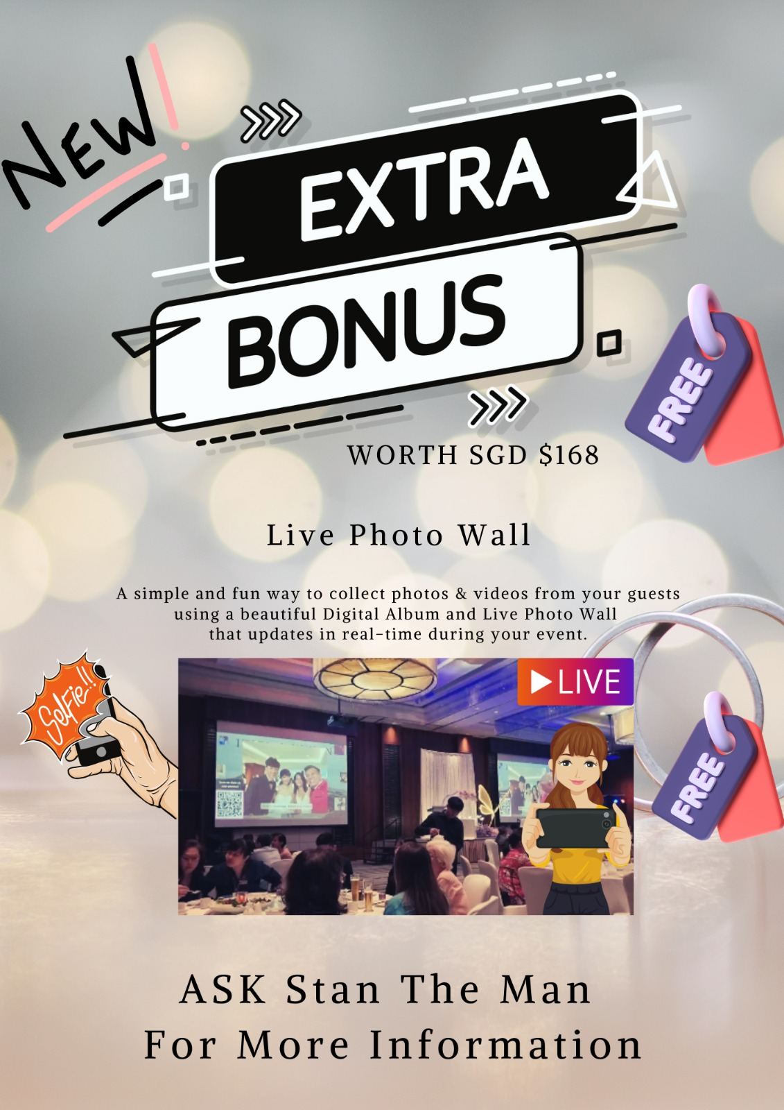 Emcee Stanley complimentary live photo wall