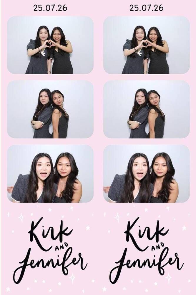 Wedding guests featured on a Peculiar Booth film-strip print