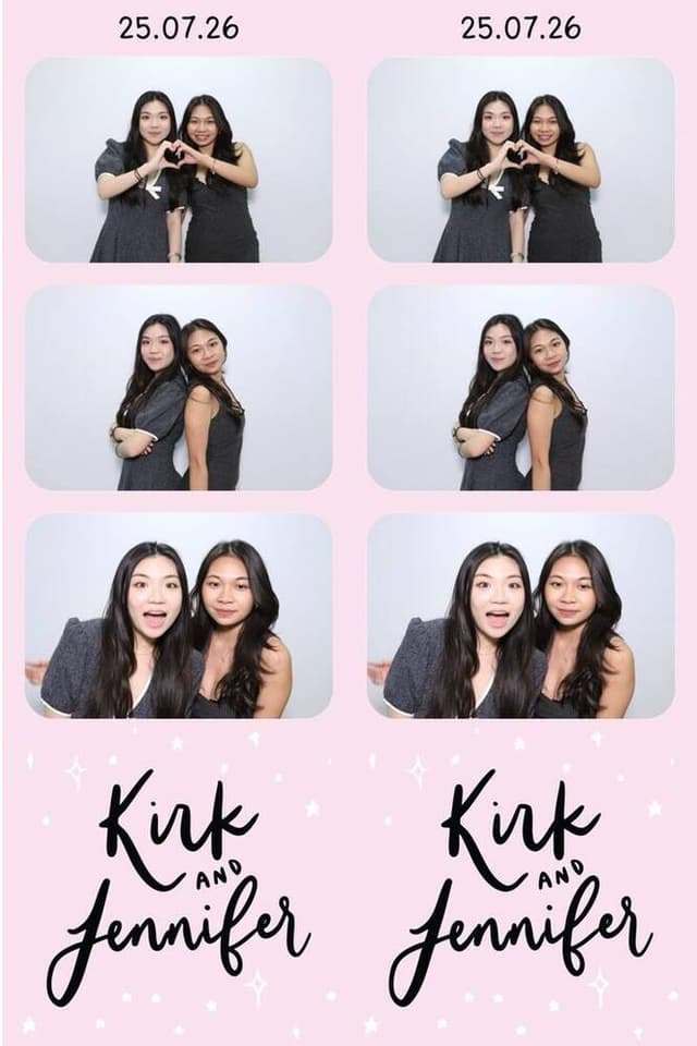 Wedding guests featured on a Peculiar Booth film-strip print
